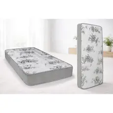 Colchão Solteiro Espuma D33 Confortável Resistente Macio Cinza 188x88cm Para Viagem Visita Bicama Criança Conforto
