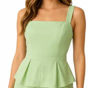 Blusa Feminina Peplum com  Alças Largas | Elegante e Sofisticada y menimalista  2026