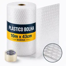 Plástico Bolha 43cm x 10m Resistente Brinde Ecommerce Mudanças Envio Imediato