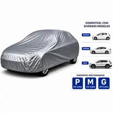 Capa Cobrir Carro Impermeável Forrada P M G Protege Sol Chuva Poeira Anti UV Hatch Sedan SUV