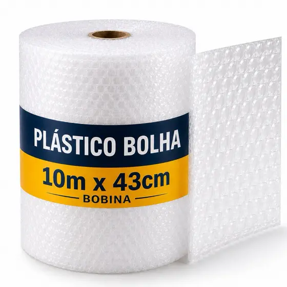 Plástico Bolha 43cm x 10m Resistente Ecommerce Vendas Mudanças Envio Imediato