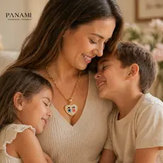 Colar Elo Português Pingente Filhos Moda Tendência Ouro 18k