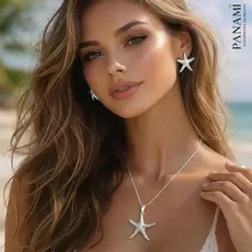 Conjunto brinco e colar ESTRELA DO MAR
