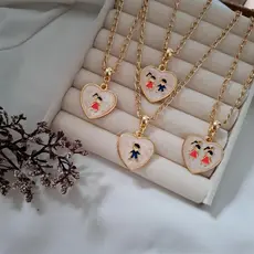 Colar pingente de coração colar filhos - dia das mães