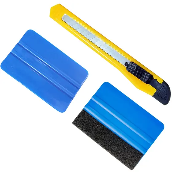 Kit Espátula e Estilete Para Aplicação De Adesivo Película Envelopamento Profissional