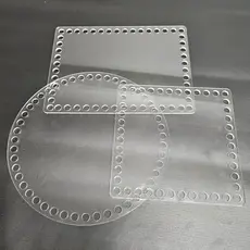Base Acrílica Redonda Quadrada Retangular Transparente de Acrílico Para Crochê Artesanal Acessório Resistente