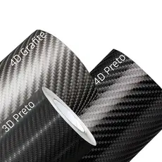 Vinil Adesivo Fibra de Carbono Para Envelopamento Automotivo Decorativo Detalhe Coluna Soleira 3D 4D