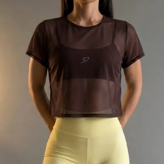 Cropped Tule Feminino Transparente Moda Blogueira