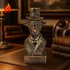 Estatueta Bode Com Cartola Baphomet Maçonaria Maçom Linda Peça Decoração Enfeite