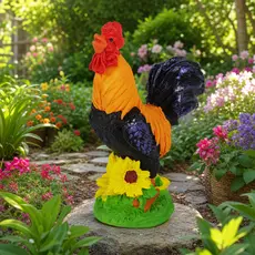 Estatueta Galo 13cm Decoração De Mesa Sítio Fazenda Haras Linda Peça Resina