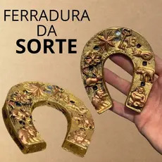 Ferradura da Sorte Ouro Prata Loteria Dinheiro Atração Riqueza