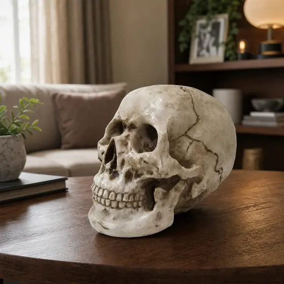 Crânio Em Resina Decoração Anatomia Estudos Medicina Enfermagem Tamanho Real Linda Peça