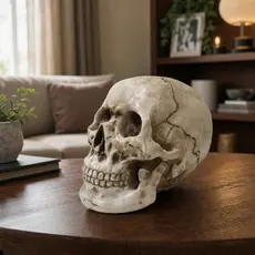 Crânio Em Resina Decoração Anatomia Estudos Medicina Enfermagem Tamanho Real Linda Peça