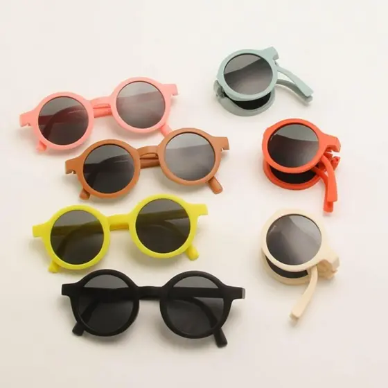 Dobrável Crianças Óculos De Sol UV400 Polarizado Meninos Meninas Moda Presente Aniversário Para
