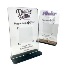 Placa Pix - Acrílico Transparente - Qr Code / Google / Wifi / Insta - Personalizada