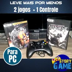 DVD PC Battlefield 3 + Medal Of Honor Airborne + Controle Para PC | Jogo Para PC | Pc Mídia Fisica Original