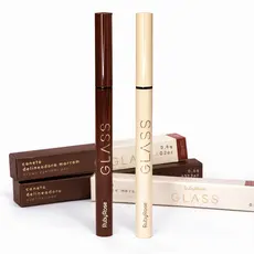 CANETA DELINEADORA GLASS Ruby Rose Marrom, Preto Longa Duração Não Escorre Traço Perfeito