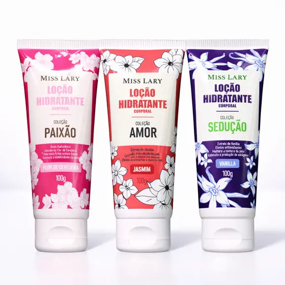 LOÇÃO HIDRATANTE CORPORAL MISS LARY – Pele Macia e Cheirosa, Hidratação Intensa