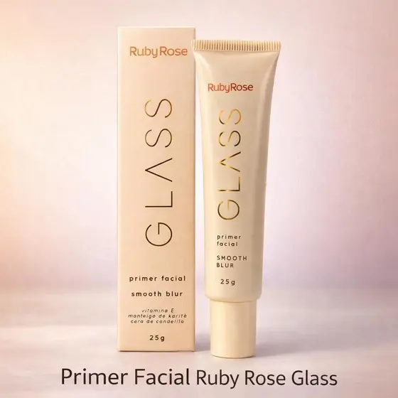 Primer Facial Ruby Rose Glass Smooth Blur 25g – Efeito Blur, Pele Lisa e Iluminada