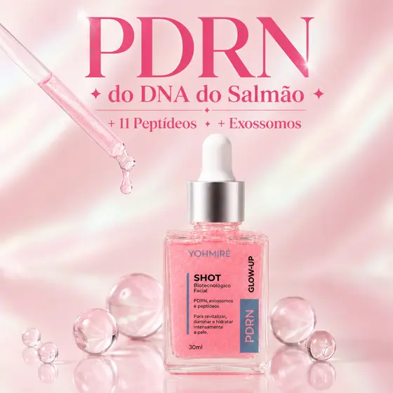 Sérum Facial PDRN  (DNA Salmão), Peptídeos e Exossomos -Tecnologia Coreana - Glass Skin