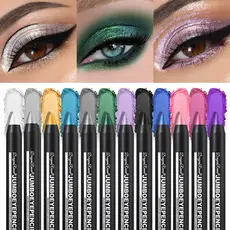 12 Cores Esfumaçado Sombra Lápis Vara À Prova Dwaterproof Água Perolado Metálico Glitter Longa Duração De Olho Iluminado