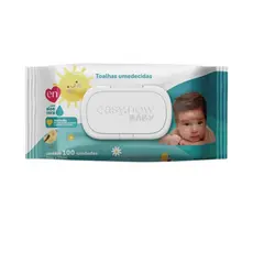 Toalha Umedecida para Bebê 1 Pacote de 100 Folhas com Tampa Flip Top Easy Now Baby