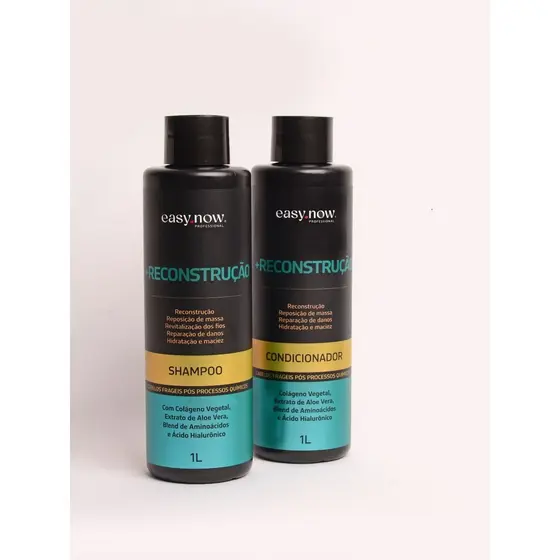 Kit Shampoo 1L + Condicionador 1L +Reconstrução Easy Now