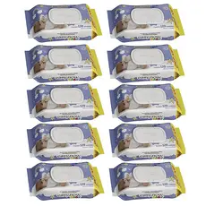 Toalhas Umedecidas para Bebê 10 Pacotes de 120 Folhas cada com Tampa Flip Top Easy Now Baby