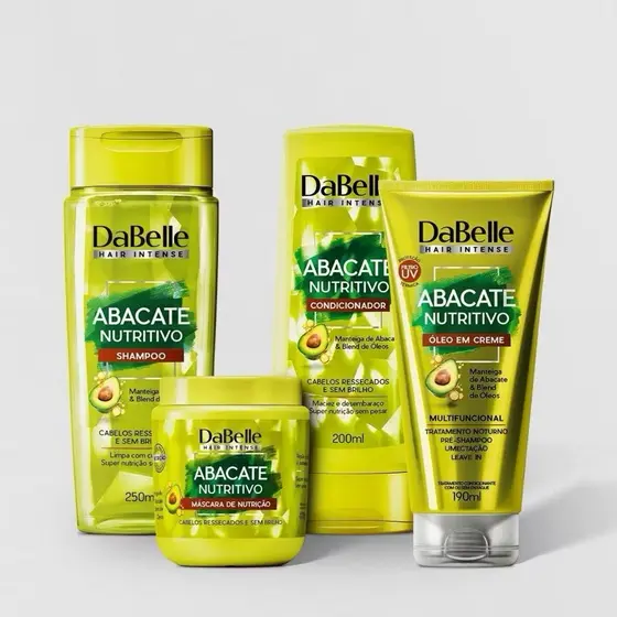 Kit Dabelle Abacate Nutritivo Shampoo, Condicionador, Oléo Em Creme E Máscara 400G