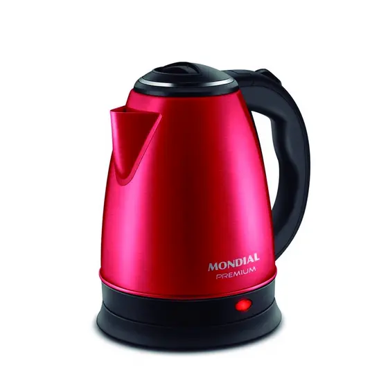 Chaleira Elétrica 2L Pratic Inox CE-06-R 1200W 127V Vermelha/Preta Mondial
