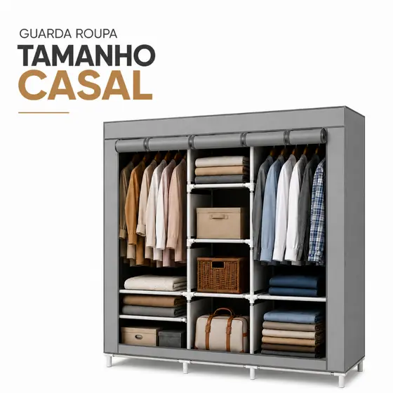 Guarda Roupa Dobrável Organizador Armário Portátil - Multiuso