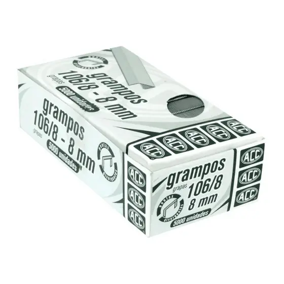 Grampo grampeador 106/8 galvanizado 5000 un Acc