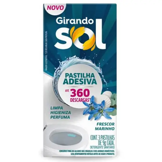 Pastilha Adesiva Girando Sol Frescor Marinho 9g