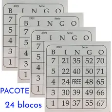 Bloco bingo jornal 24 blocos com 100 fls Free