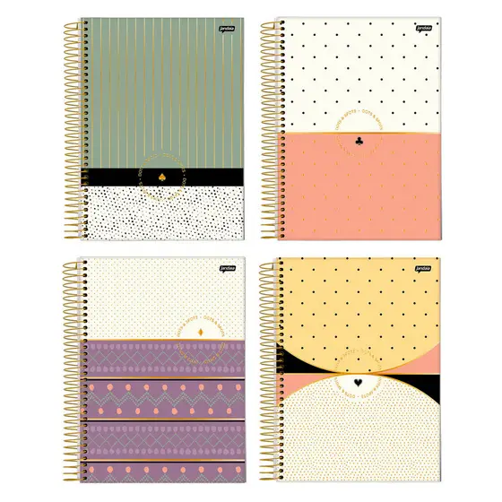 Caderno universitário 10 matérias 160 fls Dots e Spots Jandaia