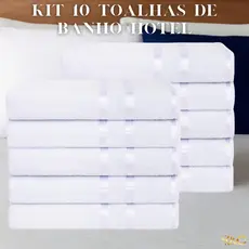 Kit 10 Toalhas De Banho Hotel, Pousada, Hostel 100% Algodão - Linha Lyra