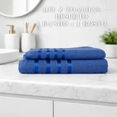 Kit 2 Toalhas Deserto - 1 Banho + 1 Rosto - 100% Algodão - Toalhas K&C