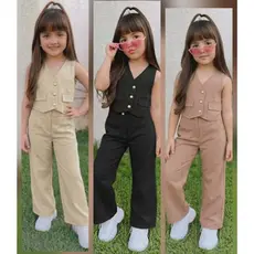 roupa infantil e juvenil conjunto alfaiataria pantalona do 4 ao 14 anos luxo colete e calza pantalona con pinza