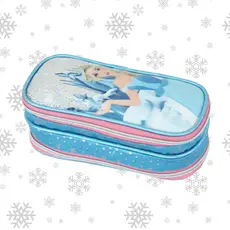 Estojo Escolar Infantil Menina Princesa Frozen com Glitter Duplo