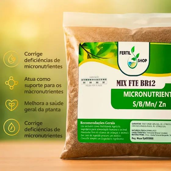 Adubo para Horta e Gramados Micronutrientes Br12 | Variedade de Kg