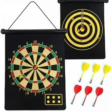 Jogo De Dardos Dupla Face Profissional Alvo 40x30cm 4 Dardos Magnéticos Seguro Brinquedo Família Lazer