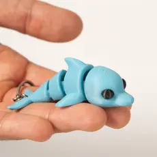 Mini Golfinho Articulado Chaveiro Animal Azul Brinquedo Flexivel Presente Criativo