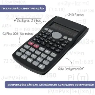 Calculadora Tradicional Financeira Científica 240 Funções Portátil a Bateria