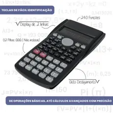Calculadora Tradicional Financeira Científica 240 Funções Portátil a Bateria