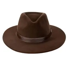Chapéu Fedora Café de Feltro Clássico Aba Dura 7cm Unissex Novidade