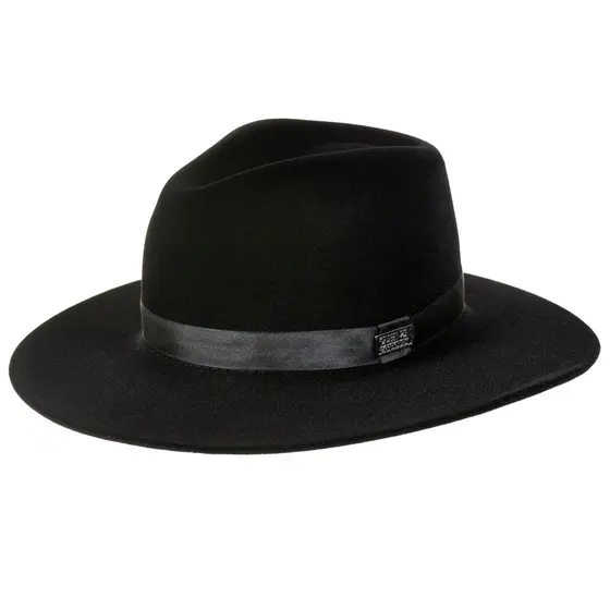 Chapéu Fedora Preto de Feltro Clássico Aba Dura 7cm Unissex Novidade