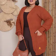 Kimono Plus size de trico Casaco plus size Blusa de frio