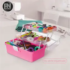 Maleta Organizadora Plástica Multiuso Com Divisórias + Mini Baby Box - Mega Box Plasnorthon