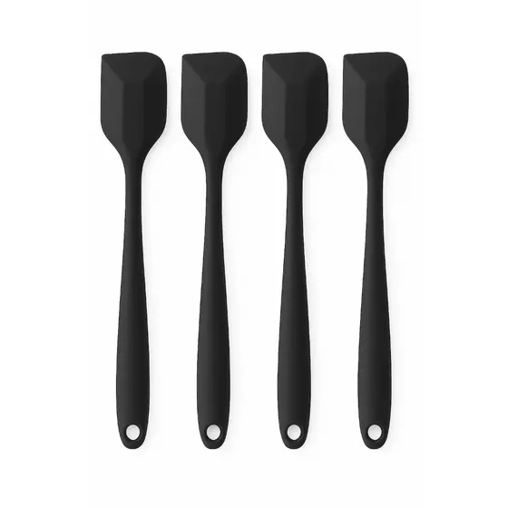 Espátulas Silicone Pretas Premium Utensílio Cozinha Profissional 27 cm