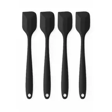 Espátulas Silicone Pretas Premium Utensílio Cozinha Profissional 27 cm